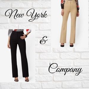 NY&C High Waisted Bootcut Pant-Stretch Tan&Black